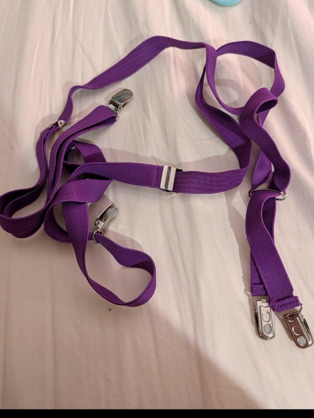 Hot Topic Purple Adjustable Clip Suspenders